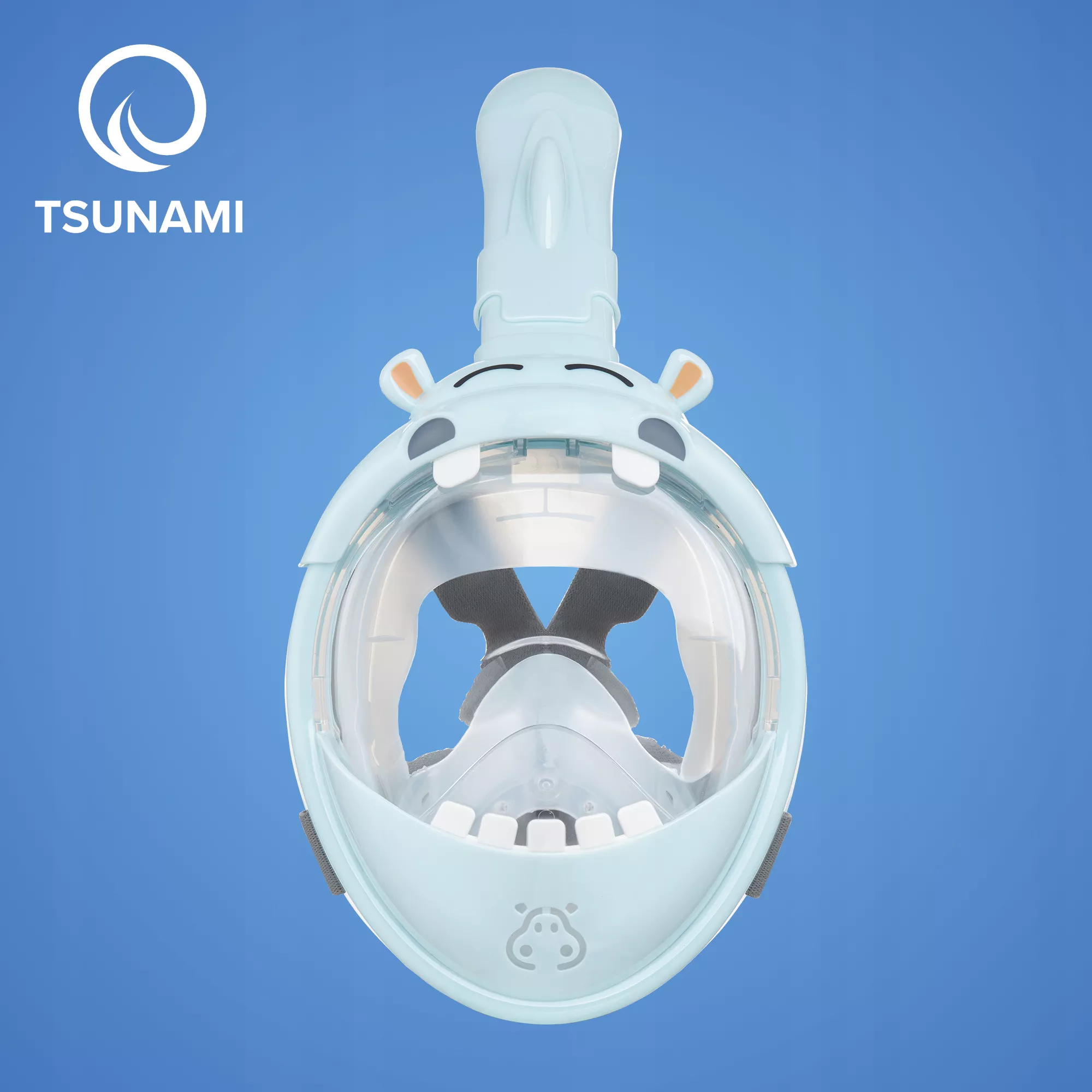 Maska do nurkowania dziecięca, pełnotwarzowa, z rurką Tsunami KIDS-HIPPO