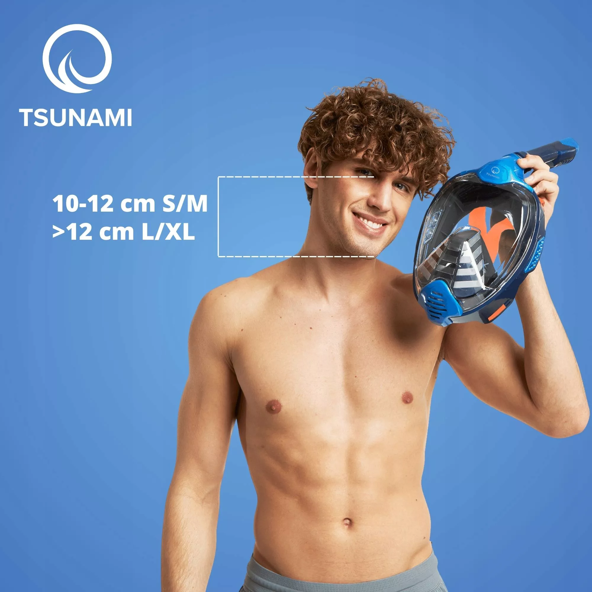maska do nurkowania pelnotwarzowa tsunami s/m dopasowanie rozmiaru