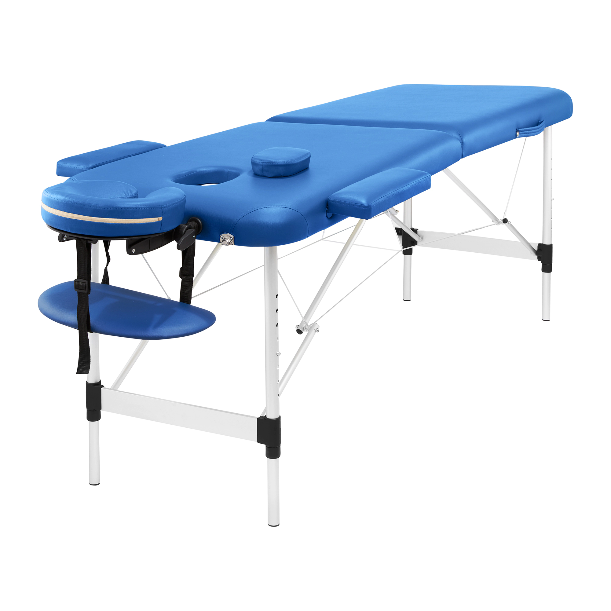 stol do masazu 4fizjo aluminiowy niebieski