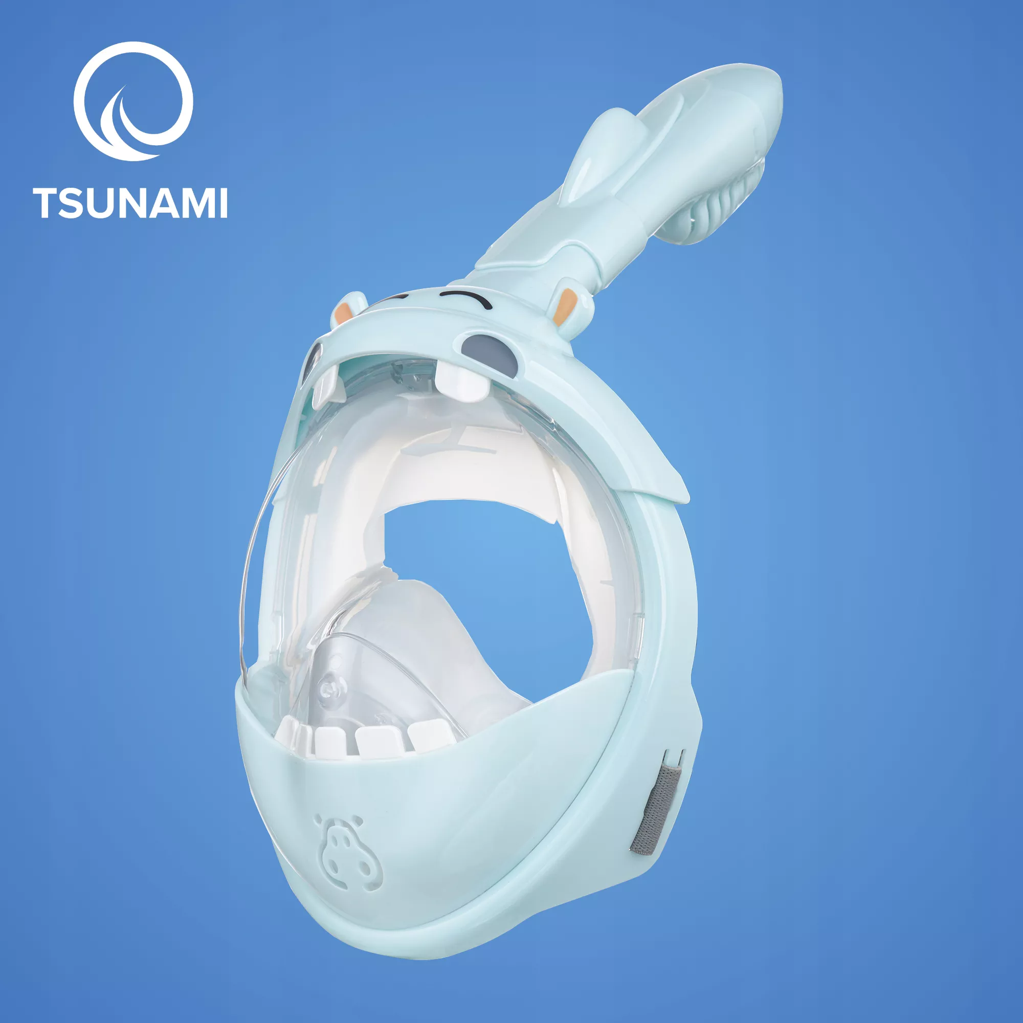 Maska do nurkowania dziecięca, pełnotwarzowa, z rurką Tsunami KIDS-HIPPO