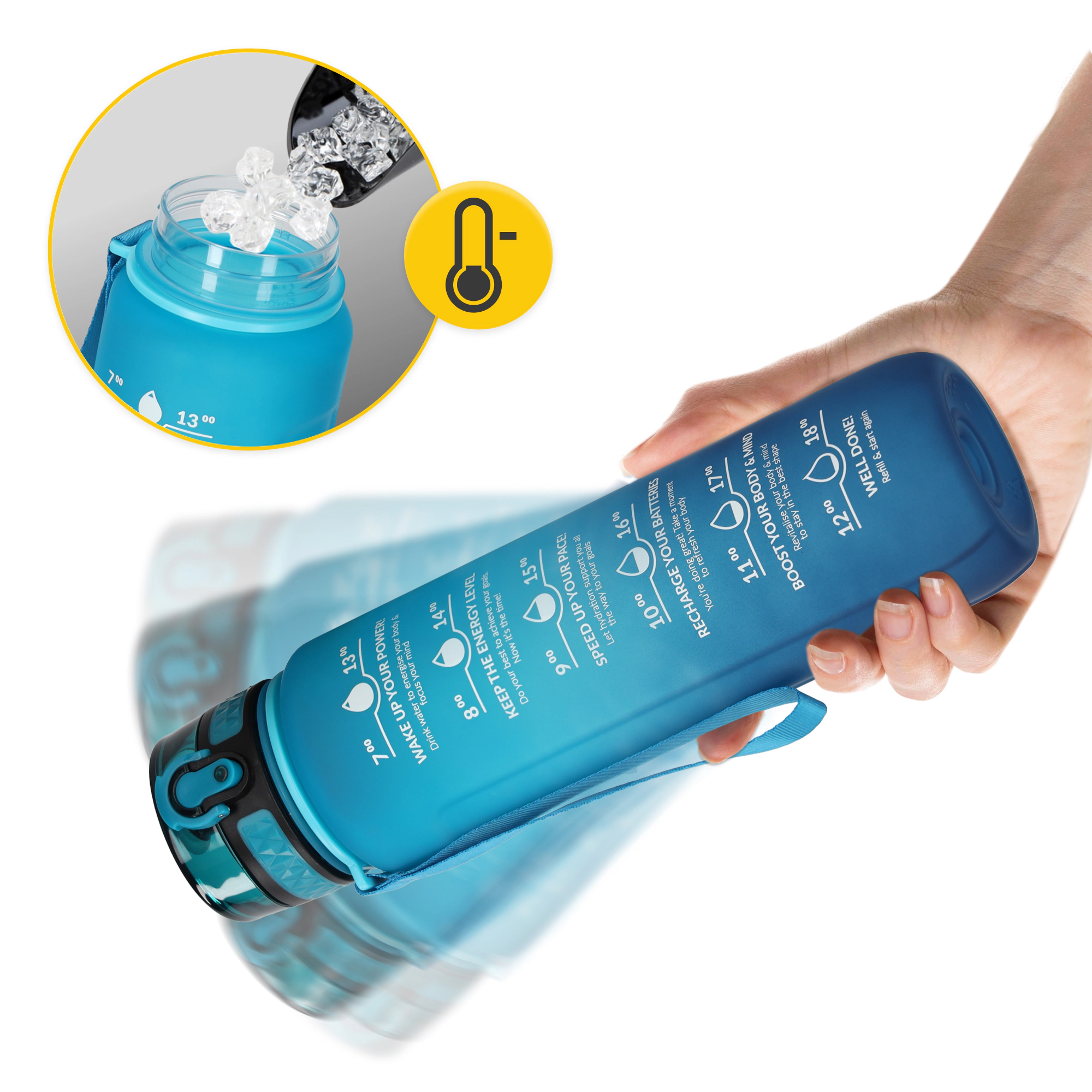 Nepriepustná Tritanová fľaša na vodu s odmerkou