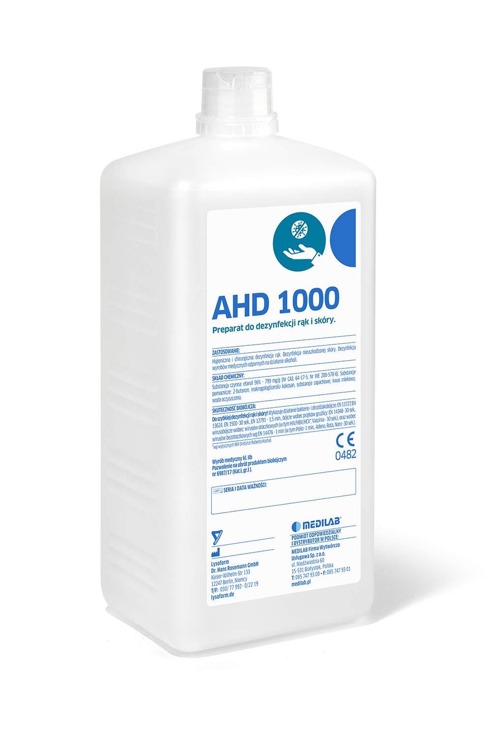 AHD 1000 Płyn Do Dezynfekcji Rąk 1000ml 1L