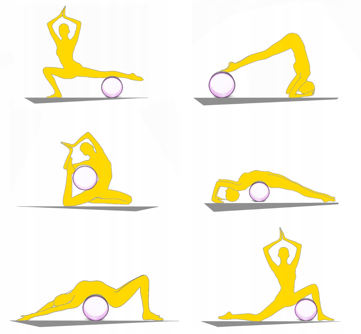ZCECCO Koło do jogi do równowagi koło do jogi rekwizyt koło do jogi  pozowania jogi koła jogi postawy joga koło do jogi do rozciągania ćwiczeń  pilates koła różowe,- : : Sport i