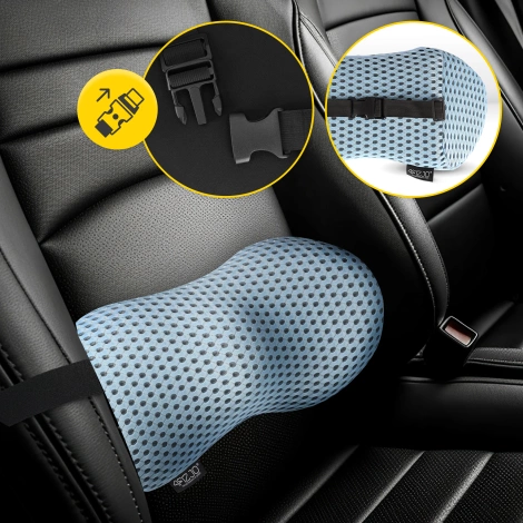 Poduszka ortopedyczna lędźwiowa do siedzenia niebieska