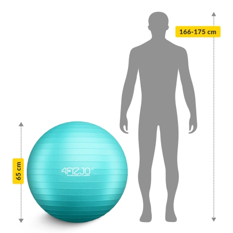 Piłka gimnastyczna dmuchana 75 cm miętowa