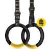 Kółka gimnastyczne do podciągania z ABS czarno-żółte