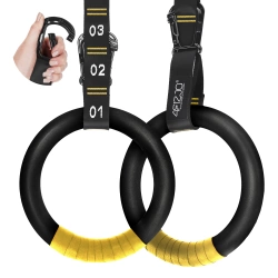 Kółka gimnastyczne do podciągania z ABS czarno-żółte