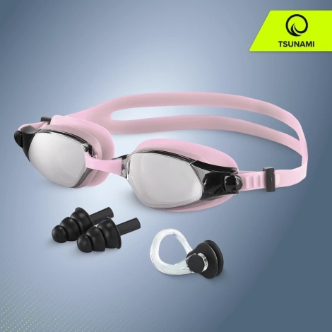 Okulary do pływania TSUNAMI różowe