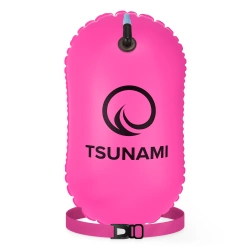 Bojka asekuracyjna do pływania dmuchana TSUNAMI różowa