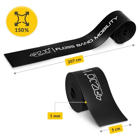Taśma rehabilitacyjna do ćwiczeń FLOSS BAND 1 mm czarna