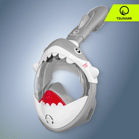 Maska do nurkowania dla dzieci TSUNAMI SHARK szara