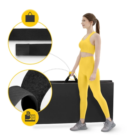 Materac gimnastyczny składany XL czarny