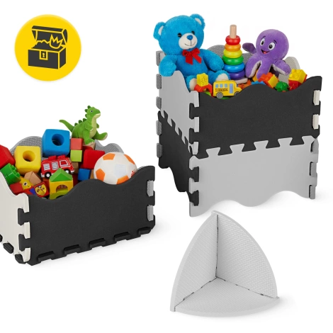 Mata edukacyjna dla dzieci puzzle 150 x 150 cm szara