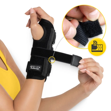 Orteza na prawy nadgarstek ze sztywną szyną