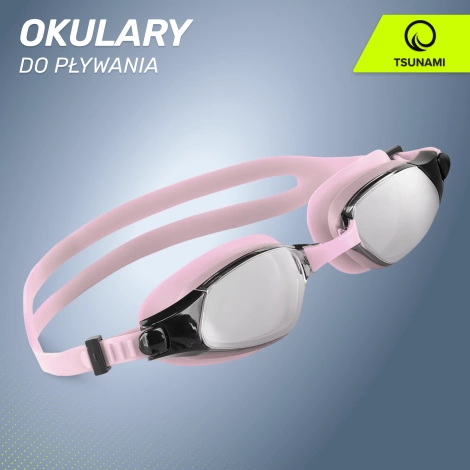 Okulary do pływania TSUNAMI różowe