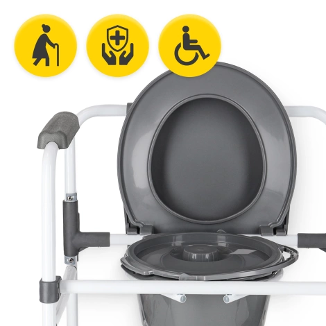 Krzesło sanitarne toaletowe 3 w 1 z regulacją wysokości