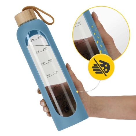 Butelka szklana na wodę 1 L niebieska