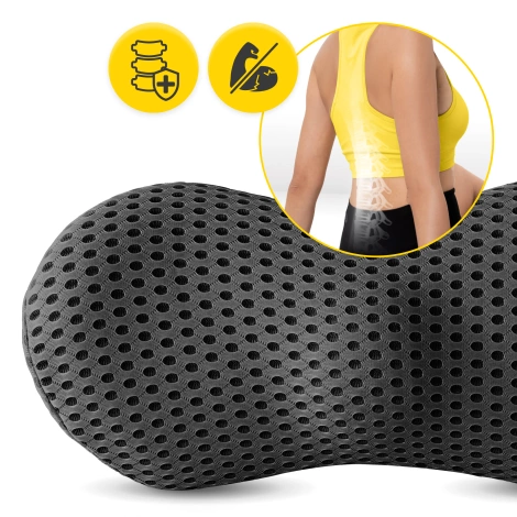 Poduszka ortopedyczna lędźwiowa do siedzenia czarna