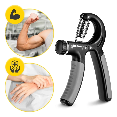 Ściskacz do rąk regulowany szary