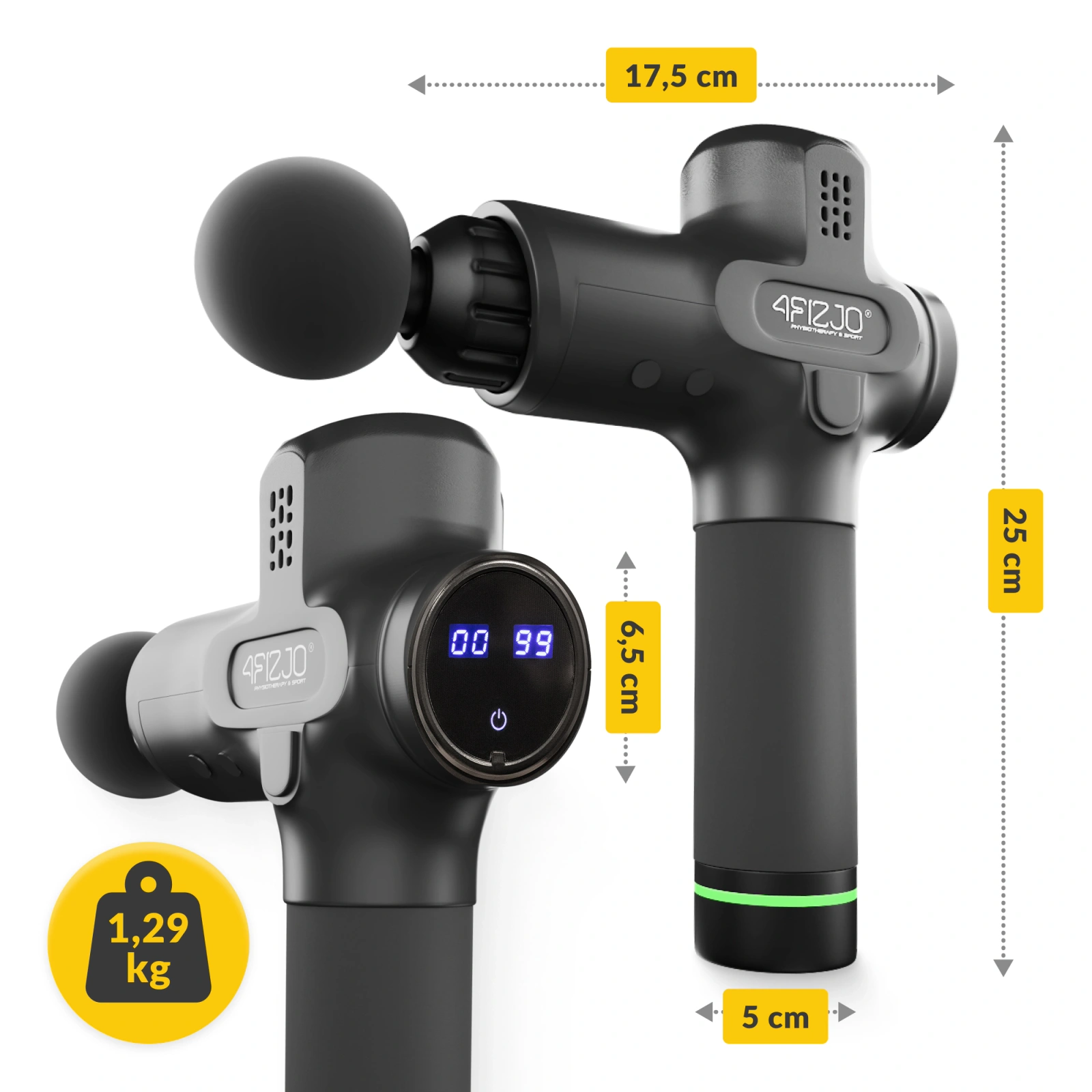 pistolet do masażu z wymiennymi końcówkami