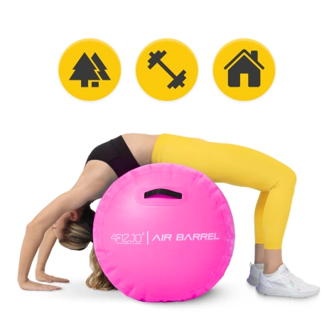 Dmuchany wałek gimnastyczny AIR BARREL 75 cm różowy