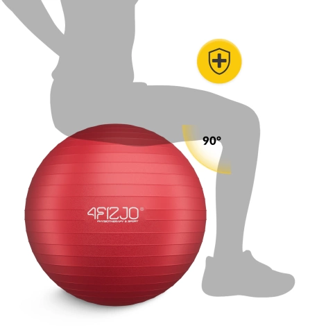 Piłka gimnastyczna dmuchana 65 cm czerwona