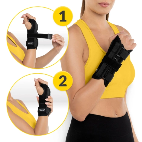 Orteza na prawy nadgarstek ze sztywną szyną