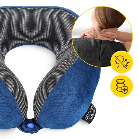 Poduszka podróżna rogal do spania granatowa