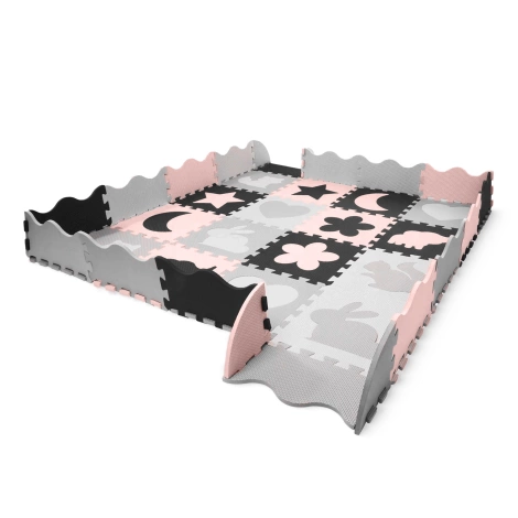 Mata edukacyjna dla dzieci puzzle 150 x 150 cm różowa