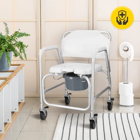 Wózek toaletowy sanitarny dla niepełnosprawnych i seniorów