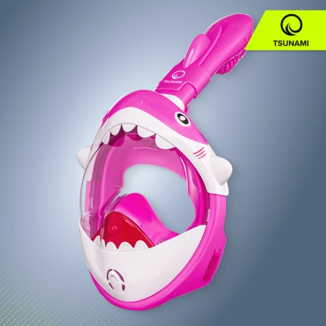 Maska do nurkowania dla dzieci TSUNAMI SHARK różowa