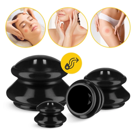 Bańki chińskie gumowe 4 szt. czarne