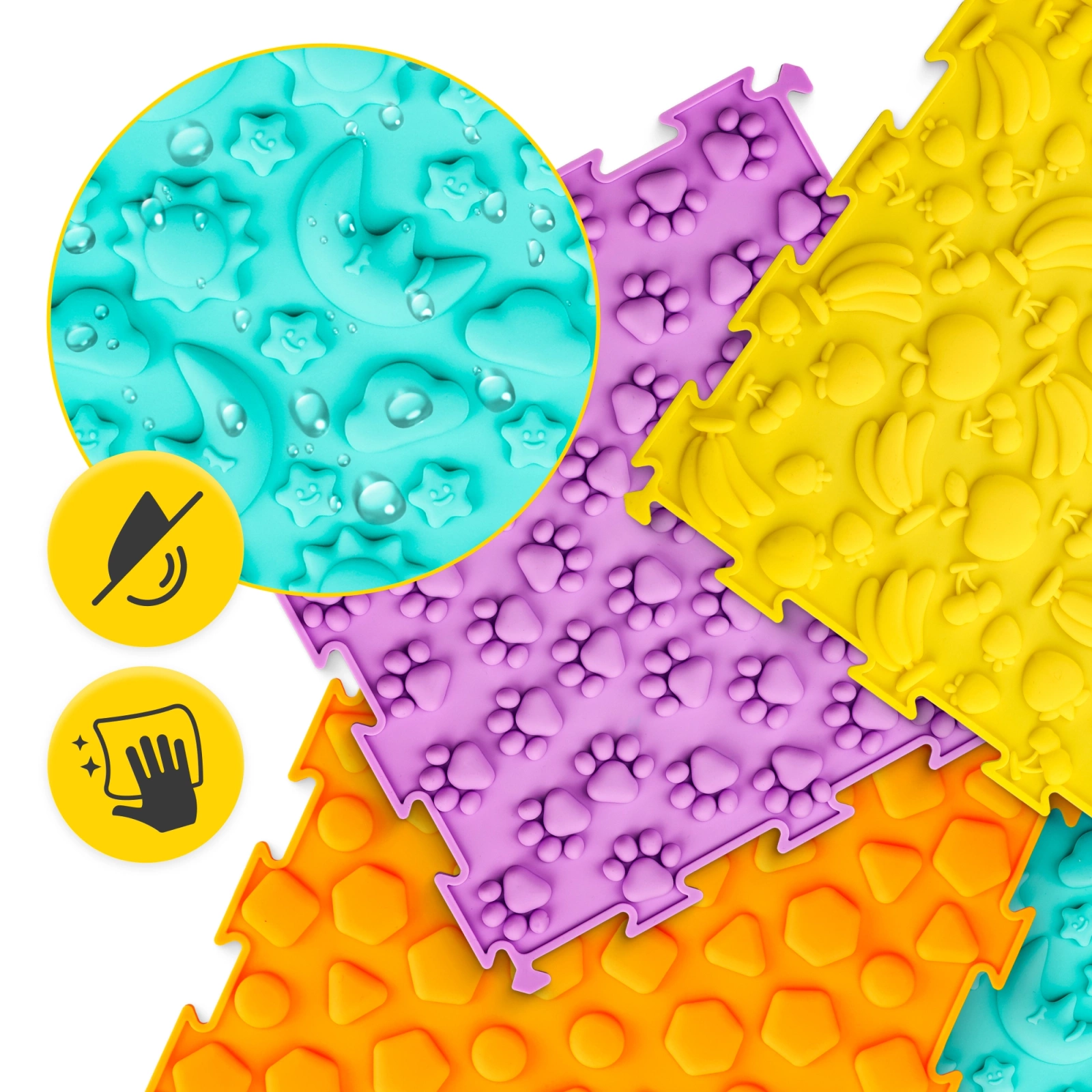 Ortopedyczna mata sensoryczna puzzle dla dzieci 4 szt.