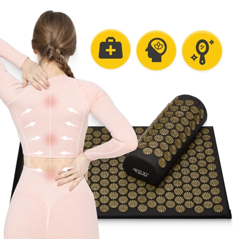 Mata do akupresury z poduszką klasyczna czarna