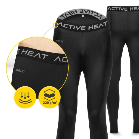 Spodnie termiczne unisex - czarne, rozmiar M