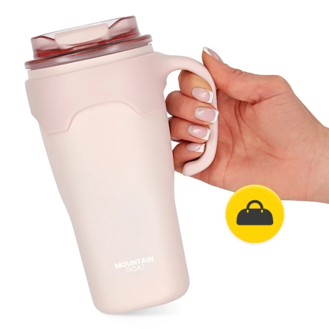 Kubek termiczny ze słomką 650 ml różowy