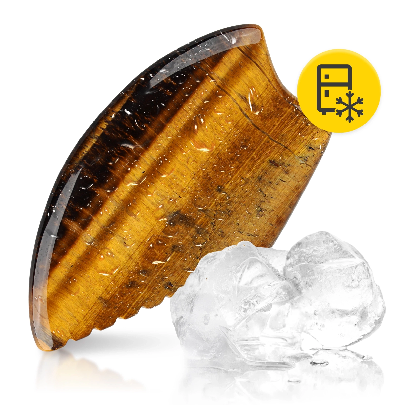 Karbowany kamień Gua Sha z naturalnego kwarcu Tygrysie Oko 