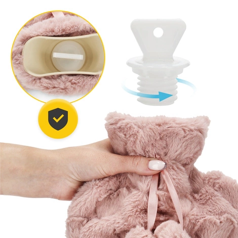 Termofor gumowy w pluszowym pokrowcu SERCA 2 litry