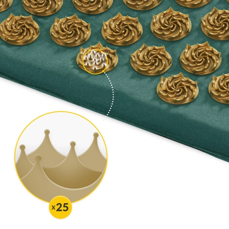 ECO Mata do akupresury z łuskami gryki i kokosem zielona