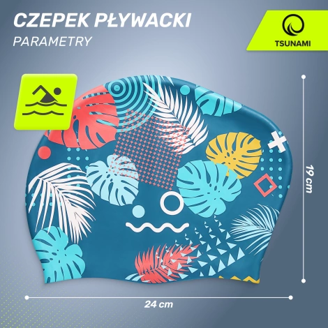 Czepek na basen damski TSUNAMI LEAFS