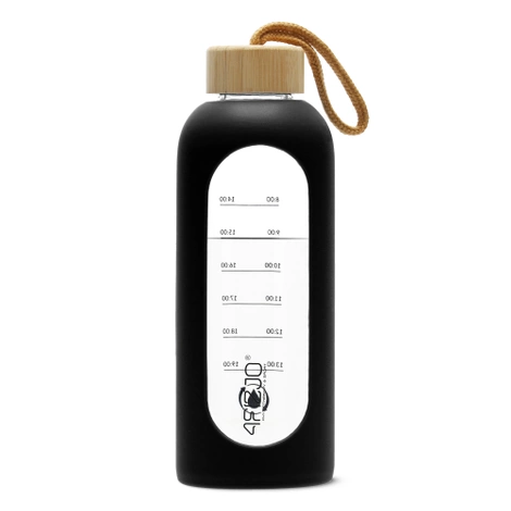 Butelka szklana na wodę 750 ml czarna