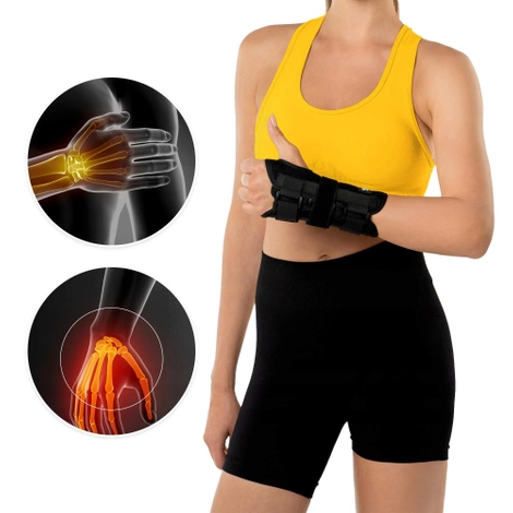 Orteza na lewy nadgarstek ze sztywną szyną