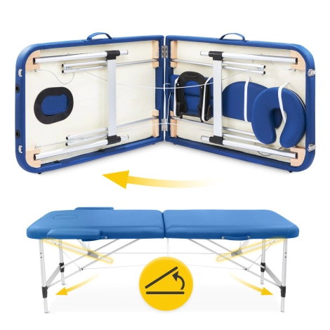 Stół do masażu aluminiowy 60 cm niebieski