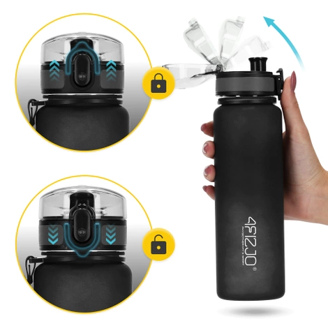 Butelka sportowa na wodę 650 ml czarna