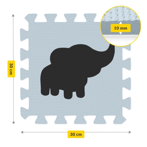 Mata edukacyjna dla dzieci puzzle 150 x 150 cm niebieski