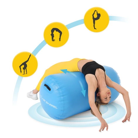 Dmuchany wałek gimnastyczny AIR BARREL 75 cm niebieski