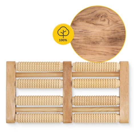 Drewniany wałek do masażu stóp podwójny