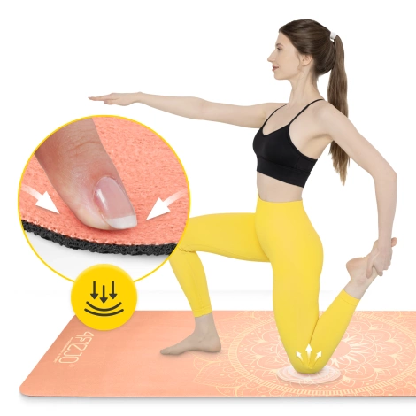 Zamszowa mata do jogi i ćwiczeń 1,5 mm pomarańczowa