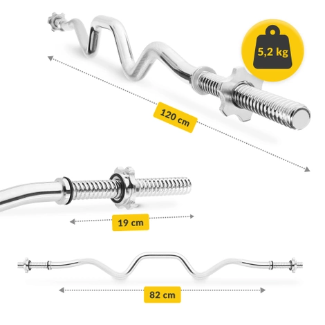 Zestaw kulturystyczny bitumiczny 40 kg + gryf mocno łamany 120 cm