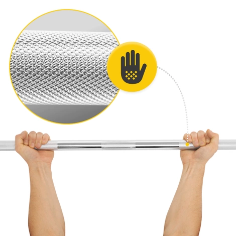 Gryf olimpijski prosty 220 cm z łożyskami - 20 kg